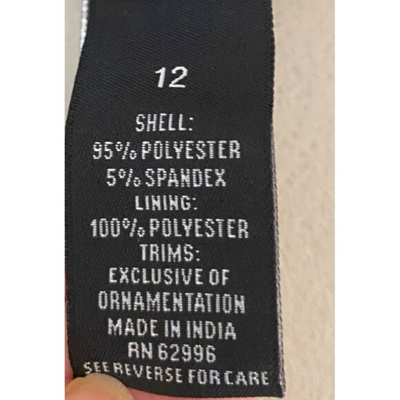 Dress Barn Sleeveless Black Dress Beaded Shoulder Detail Size 12 - Picture 5 of 11